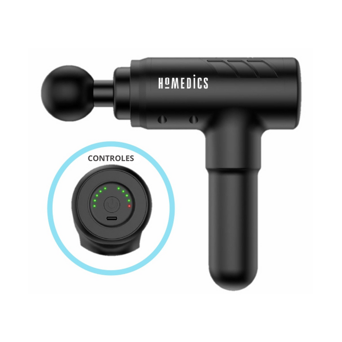 Pistola de Masaje Homedics Inalámbrica y Recargable Negra